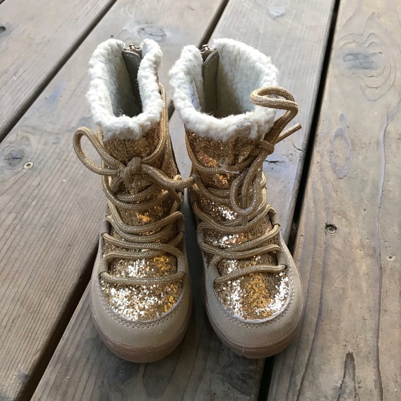 gold glitter boots for toddlers